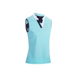 Koszulka b/rękawów Mesh turkus. Niebieskie topy sportowe damskie marki FOUGANZA, z meshu. Za 59,99 zł.