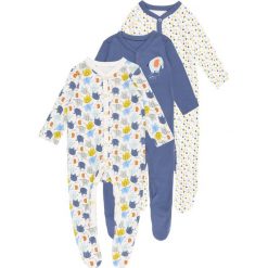 Bielizna chłopięca: mothercare BOYS ELEPHANT SLEEPSUITS BABY 3 PACK Piżama brights multi