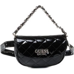 Saszetka nerka GUESS - Melise (TG) Mini HWTG76 67800 BLA. Czarne nerki damskie Guess, z aplikacjami, ze skóry ekologicznej, młodzieżowe, bez dodatków. W wyprzedaży za 299,00 zł.