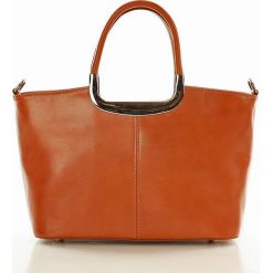 Torebka kuferek skórzany Włoski MAGNOLIA camel. Brązowe kuferki damskie marki Creazioni in pelle, ze skóry, na ramię. Za 349,00 zł.