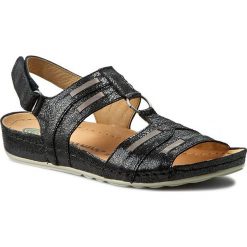Sandały DR. BRINKMANN - 710735-1 Schwarz/Taupe. Czarne klapki damskie marki Dr. Brinkmann, bez wzorów, ze skóry, bez obcasa, na obcasie. W wyprzedaży za 229,00 zł.