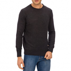 Sweter w kolorze antracytowym. Szare swetry klasyczne męskie GALVANNI, l, z okrągłym kołnierzem. W wyprzedaży za 229,95 zł.