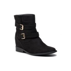 DeeZee LS5094-05. Czarne botki damskie DeeZee, z materiału, bez obcasa, bez zapięcia. Za 129,99 zł.