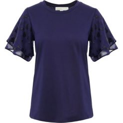 MICHAEL Michael Kors BURNOUT Tshirt z nadrukiem true navy. Niebieskie bluzki damskie marki MICHAEL Michael Kors, xs, z nadrukiem, z bawełny, bez kołnierzyka. Za 359,00 zł.