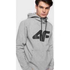 Bluza męska BLM301 - szary melanż. Szare bluzy męskie xl, melanż, z dzianiny, z kapturem. Za 119,99 zł.