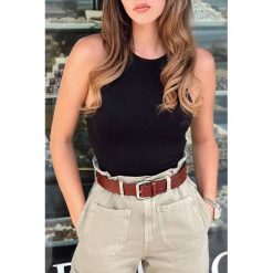 Body VITALIA BLACK. Czarne bluzki damskie Body VITALIA BLACK, s, bez wzorów, bez kołnierzyka, bez rękawów. W wyprzedaży za 39,00 zł.