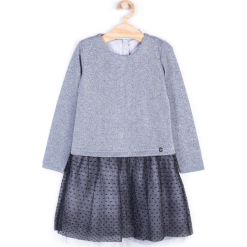 Sukienka. Czarne sukienki dziewczęce dzianinowe ELEGANT JUNIOR GIRL, w grochy, z długim rękawem, długie. Za 79,90 zł.