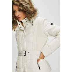 Pepe Jeans - Kurtka puchowa Olivia. Szare bomberki damskie Pepe Jeans, l, w paski, z jeansu, z kapturem. W wyprzedaży za 599,90 zł.