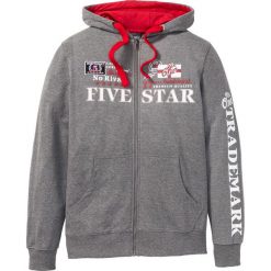 Bluza rozpinana z kapturem bonprix szary melanż. Szare bluzy męskie bonprix, s, z aplikacjami, z kapturem, bez rękawów, z kapturem. Za 109,99 zł.