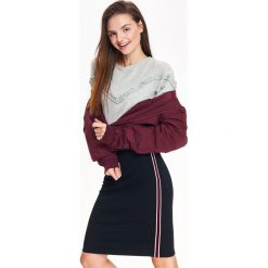 SPÓDNICA DAMSKA, Z TAŚMAMI. Czarne spódniczki ołówkowe marki TROLL, na zimę, s, z dzianiny, eleganckie. W wyprzedaży za 54,99 zł.
