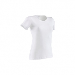 Koszulka krótki rękaw Gym & Pilates 100 Sportee damska. Białe bluzki sportowe damskie marki DOMYOS, xl, z bawełny. Za 9,99 zł.