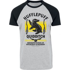 T-shirty męskie z nadrukiem: Harry Potter Hufflepuff Quidditch T-Shirt szary/czarny