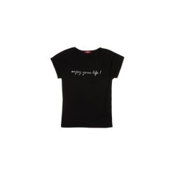 T-shirt damski. Czarne bluzki damskie marki TXM, bez wzorów, bez kołnierzyka. Za 8,99 zł.