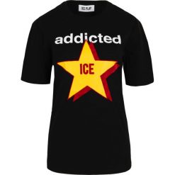 T-shirt ICE PLAY. Czarne koszulki damskie s, bez wzorów, z włoskim kołnierzykiem. Za 309,00 zł.
