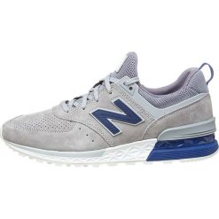 Skórzane sneakersy w kolorze szarym. Szare sneakersy męskie New Balance, na sznurówki. W wyprzedaży za 259,95 zł.