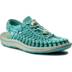 Sandały KEEN - Uneek 1018685 Aqua Sea/Pastel Turquoise. Zielone klapki damskie Keen, bez wzorów, z tworzywa sztucznego, bez obcasa. W wyprzedaży za 269,00 zł.