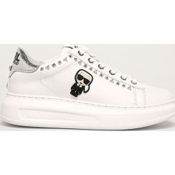 Karl Lagerfeld - Buty skórzane. Białe buty sportowe damskie KARL LAGERFELD, bez wzorów, ze skóry, sportowe. Za 859,90 zł.