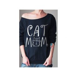 Cat mom czarna max z. Czarne bluzy damskie One mug a day, s, z nadrukiem, z bawełny, bez rękawów, bez kaptura. Za 139,00 zł.