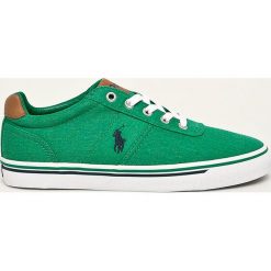 Polo Ralph Lauren - Tenisówki. Zielone trampki męskie Polo Ralph Lauren, bez wzorów, ze skóry, na sznurówki. Za 299,90 zł.