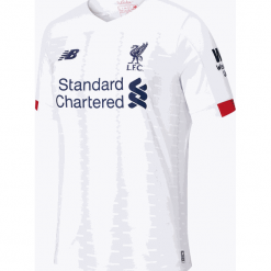 Koszulka Liverpool Away Kit - MT930013AWY. Szare koszulki męskie New Balance, s, z haftami, z poliesteru, bez kołnierzyka, bez rękawów, do piłki nożnej. Za 299,99 zł.