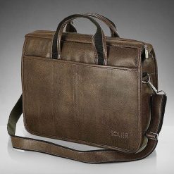 Męska torba na ramię, torba na laptop SOLIER S13 ciemnobrązowa - Brązowy. Pomarańczowe torby męskie na ramię Solier. Za 149,99 zł.