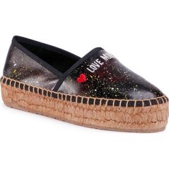 Espadryle LOVE MOSCHINO - JA10463G0AJA0000 Nero. Czarne espadryle damskie Love Moschino, bez wzorów, ze skóry, bez obcasa, na koturnie. W wyprzedaży za 669,00 zł.