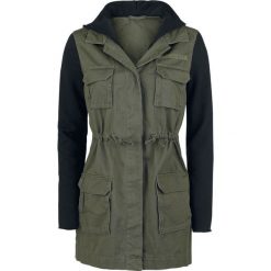 Kurtki damskie: Forplay Contrast Sleeve Military Jacket Kurtka damska oliwkowy/czarny