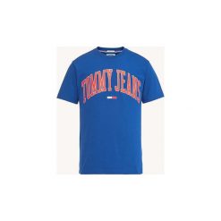 T-shirty z krótkim rękawem Tommy Jeans DM0DM05569 COLLEGIATE LOGO. Niebieskie t-shirty męskie Tommy Jeans, s, bez wzorów, z jeansu, bez kołnierzyka, krótkie. Za 131,30 zł.