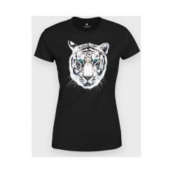 Koszulka damska White Tiger. Białe koszulki damskie MegaKoszulki, m, bez wzorów, z bawełny, z podwójnym kołnierzykiem, bez rękawów. Za 54,90 zł.