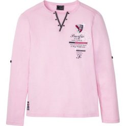 Shirt z długimi wywijanymi rękawami bonprix jasnoróżowy kryształowy. Różowe koszulki męskie bonprix, xl, bez wzorów, bez kołnierzyka, z długim rękawem, długie. Za 42,99 zł.