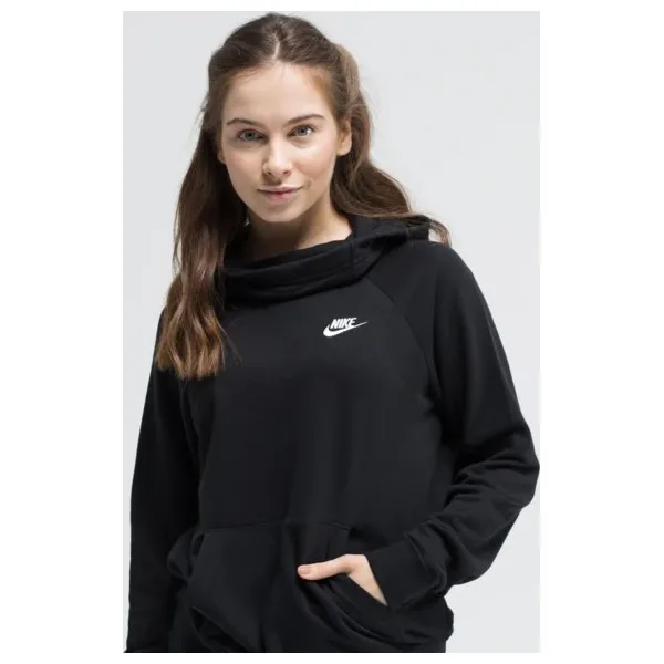 Nike Bluza W Nsw Essntl Fnl Po Flc , czarny, rozmiar S. Czarne bluzy damskie Nike, s, bez wzorów, z bawełny, bez rękawów, bez kaptura. Za 199,99 zł.