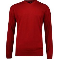 Czerwony Elegancki Sweter w Serek -MM Classic- Męski, (V-neck), Klasyczny SWMMAW19redV. Szare swetry męskie m, eleganckie. Za 99,00 zł.