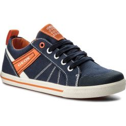 Sneakersy GEOX - J Kilwi B. E J82A7E 01054 C0820 S Navy/Orange. Niebieskie półbuty męskie Geox, bez wzorów, ze skóry ekologicznej, na sznurówki. W wyprzedaży za 179,00 zł.