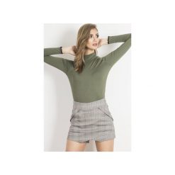 Półgolf Pearl. Szare bluzki damskie marki Wow fashion, w koronkowe wzory, z dzianiny, z golfem, z długim rękawem. Za 129,00 zł.