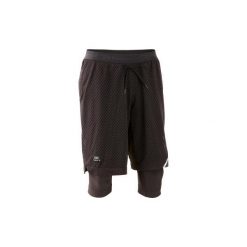 Spodenki do biegania dłuższe RUN DRY+ BREATHE męskie. Czarne spodenki sportowe męskie KALENJI, xl, z elastanu, do biegania. Za 69,99 zł.