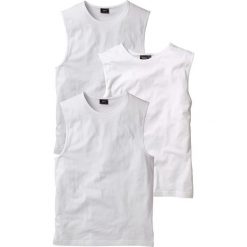 Shirt bez rękawów (3 szt.) bonprix biały + biały + biały. Białe koszulki męskie bonprix, xxl, bez wzorów, bez kołnierzyka, bez rękawów. Za 59,97 zł.