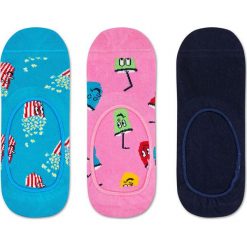 Happy Socks - Stopki Popcorn (3-pack). Skarpetki męskie Happy Socks, bez wzorów, z elastanu. W wyprzedaży za 49,90 zł.