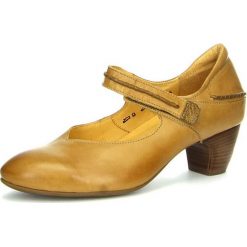 Buty ślubne damskie: Skórzane czółenka "Summana" w kolorze jasnobrązowym