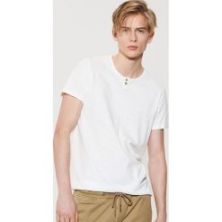 T-shirty męskie: Gładki t-shirt – Kremowy