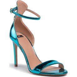 Sandały ELISABETTA FRANCHI - SA-27B-98E2-V399 Fatina V87. Niebieskie klapki damskie Elisabetta Franchi, bez wzorów, ze skóry, bez obcasa, na obcasie. Za 2029,00 zł.