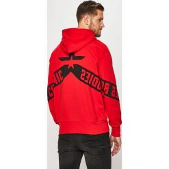 Diesel - Bluza. Czerwone bluzy męskie Diesel, s, z nadrukiem, z bawełny, z kapturem, bez rękawów, z kapturem. W wyprzedaży za 539,90 zł.