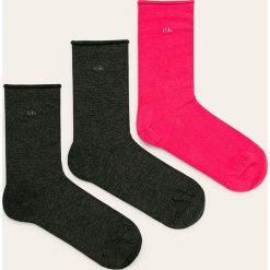 Calvin Klein - Skarpetki (3-pack). Szare skarpetki damskie Calvin Klein, bez wzorów, z elastanu. Za 79,90 zł.