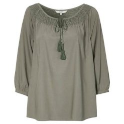 Cellbes Bluzka z raglanowymi rękawami i marszczeniami jasne khaki female zielony 42/44. Zielone bluzki damskie Cellbes, bez wzorów, bez kołnierzyka, bez rękawów. Za 139,00 zł.