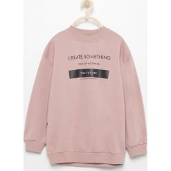 Bluzy chłopięce: Bluza z minimalistycznym nadrukiem – Różowy