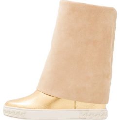 Botki damskie lity: Casadei METALL DOUBLE Botki na obcasie oro/sand