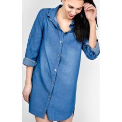 Tuniki damskie: Dluga koszula jeans tunika