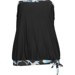 Top plażowy tankini bonprix czarny. Czarne stroje kąpielowe damskie bonprix, bez wzorów, bez kołnierzyka. Za 89,99 zł.