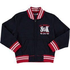Bluza w kolorze granatowo-czerwonym. Czerwone bluzy niemowlęce SRK, Miss Girly, bez wzorów, bez rękawów, bez kaptura. W wyprzedaży za 39,95 zł.