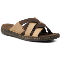 Klapki LASOCKI FOR MEN - MI07-A700-A554-02 Khaki. Pomarańczowe klapki męskie Lasocki For Men, bez wzorów, ze skóry. Za 99,99 zł.