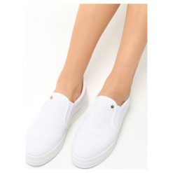 Trampki i tenisówki damskie: Białe Slip On Alba